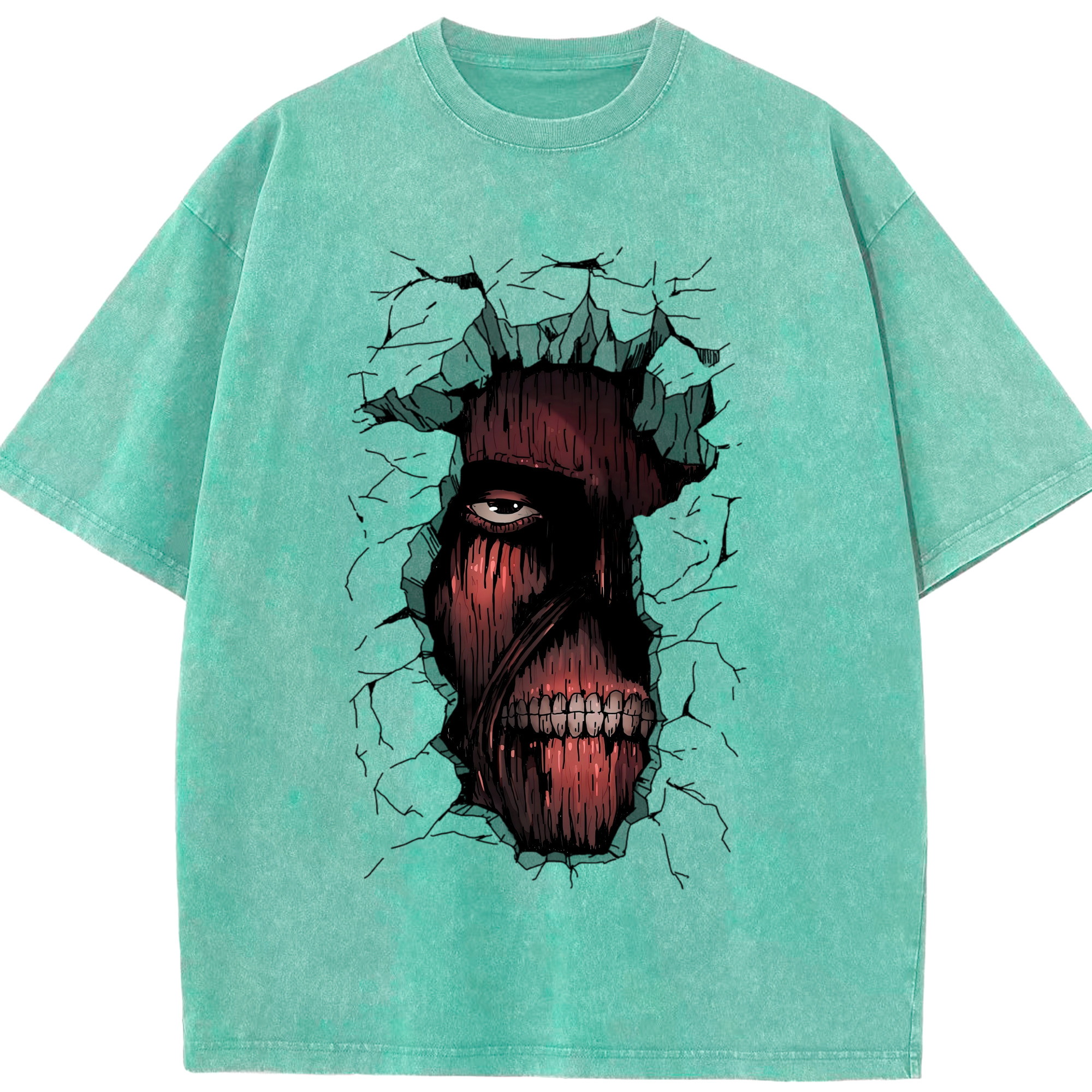 （画像用） 進撃の巨人 Attack on Titan 綿100% ヴィンテージ風 半袖Tシャツ（フロントプリント）